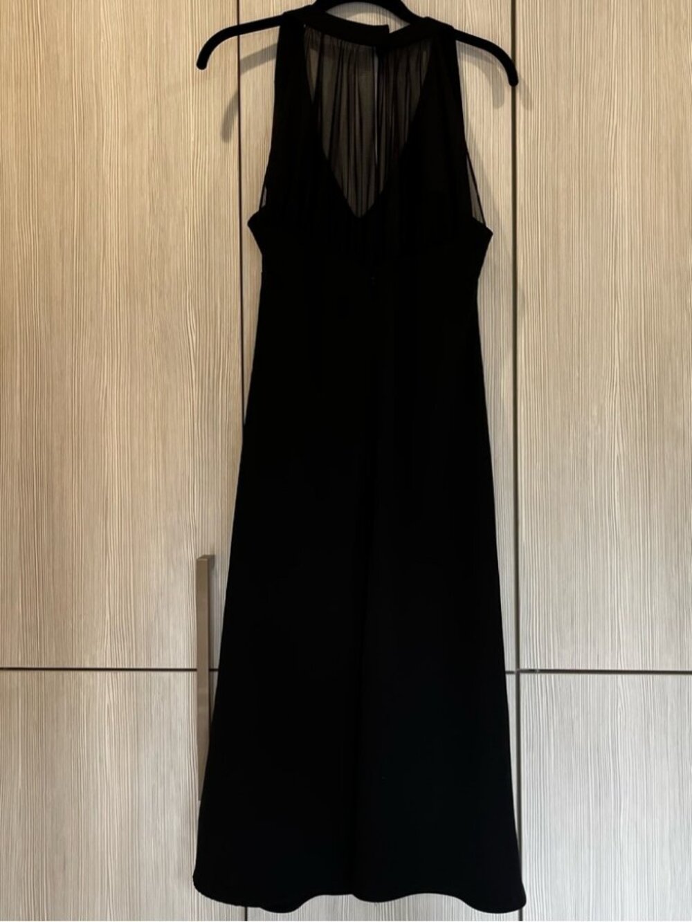 VINTAGE SL Fashions | Midi Dress Halter Style Black Beaded Dress | Size 12